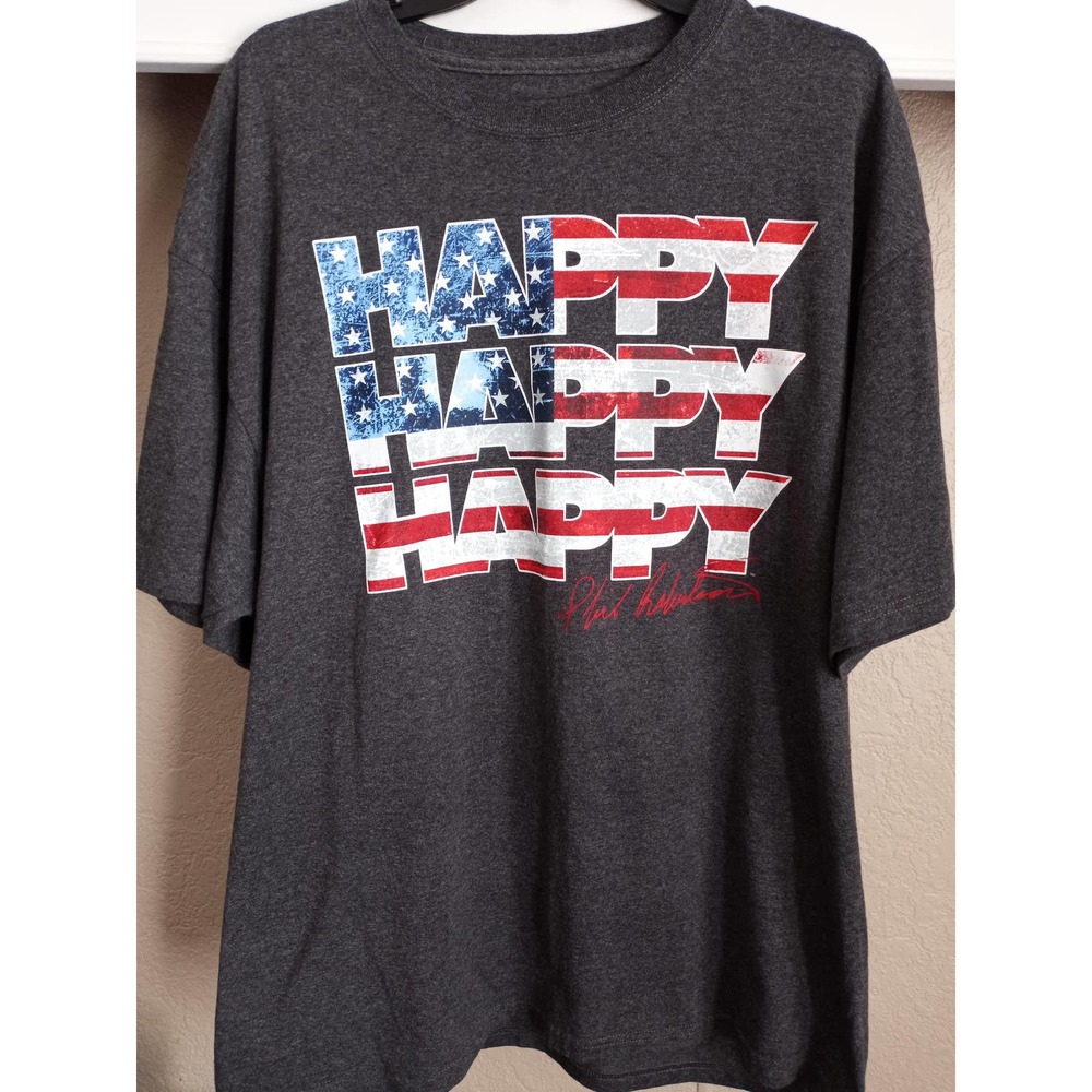 Duck Commander "Happy Happy Happy" American Flag Tshirt Mens XXL